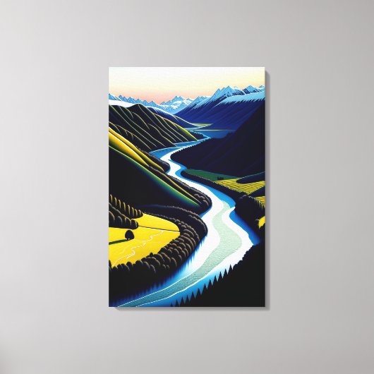 Neuseeland River Valley - Canvas Print Leinwanddruck (Vorderseite)