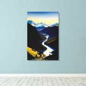 Neuseeland River Valley - Canvas Print Leinwanddruck (Insitu (Holzboden))