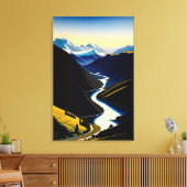 Neuseeland River Valley - Canvas Print Leinwanddruck (Insitu (Wohnzimmer))