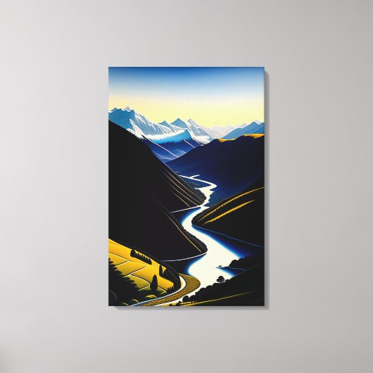 Neuseeland River Valley - Canvas Print Leinwanddruck (Vorderseite)