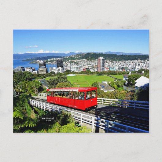 Neuseeland, Rotes Seilbahn Postkarte (Vorderseite)