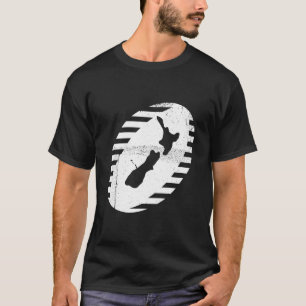 Neuseeland-Rugby-Ball-Grungy dunkler T - Shirt