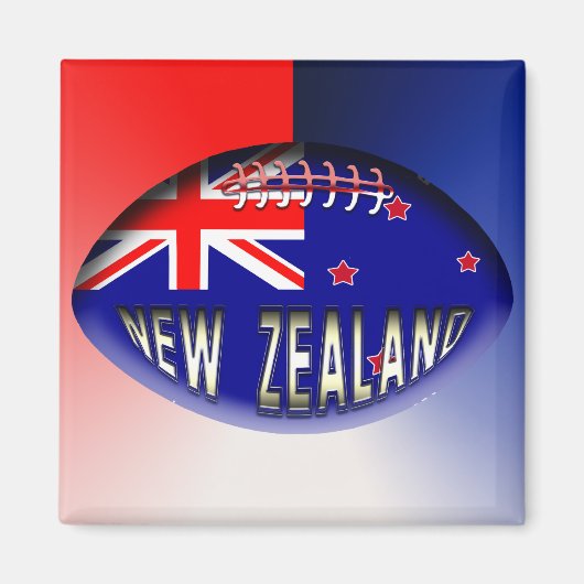 Neuseeland Rugby Ball Magnet (Vorne)
