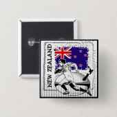 Neuseeland-Rugby-Knopf Button (Vorne & Hinten)
