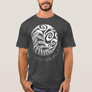 Neuseeland Rugby Maori Inspiriert Kiwi Silver Fer T-Shirt