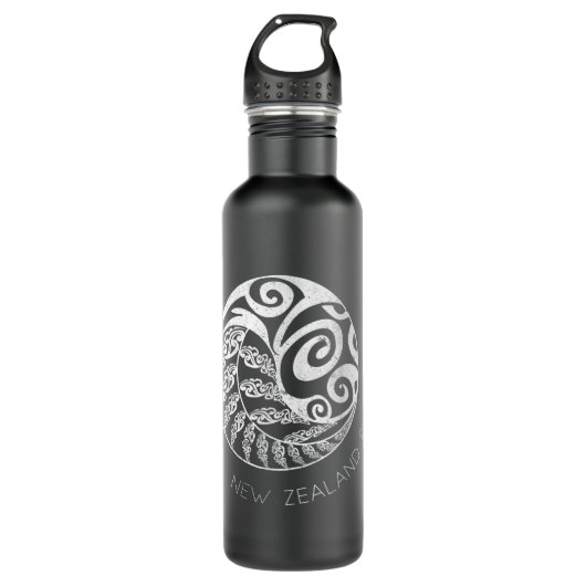 Neuseeland Rugby Maori Inspirierte Kiwi & Silver F Edelstahlflasche (Vorderseite)