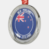 Neuseeland-RundEmblem Ornament Aus Metall (Links)
