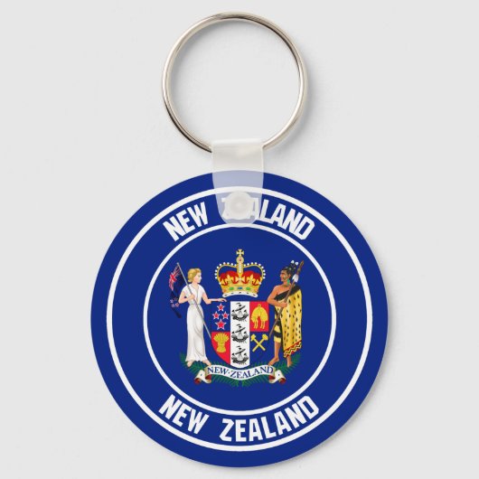 Neuseeland-RundEmblem Schlüsselanhänger (Vorderseite)