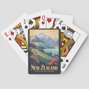 Neuseeland-Schaf-Illustration-Reise-Kunst-Vintage Spielkarten