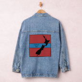 NEUSEELAND - SCHWARZER, BLAUER KUSTOM-TEXT JEANSJACKE (Hangar)
