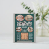 Neuseeland Shipping Co. Vintage Poster Postkarte (Stehend Vorderseite)