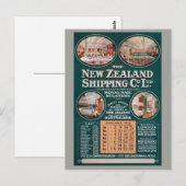 Neuseeland Shipping Co. Vintage Poster Postkarte (Vorne/Hinten)