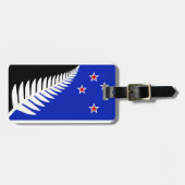 Neuseeland Silberfahne Gepäckanhänger (Vorderseite horizontal)