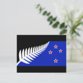 Neuseeland-Silberfarn-Flagge Postkarte (Stehend Vorderseite)