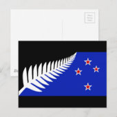 Neuseeland-Silberfarn-Flagge Postkarte (Vorne/Hinten)