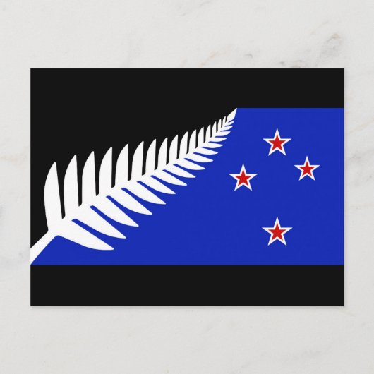Neuseeland-Silberfarn-Flagge Postkarte (Vorderseite)