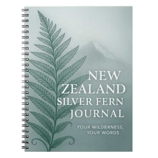 Neuseeland-Silberfarn-Journal – Wildnis Notizblock (Vorderseite)