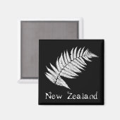 Neuseeland Silberfarn Quadrat Magnet (Vorderseite/Rückseite)