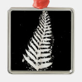 Neuseeland SIlver Fern Christmas Tree Silbernes Ornament (Vorne)
