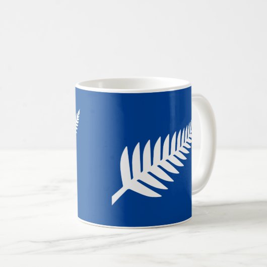 Neuseeland Silver Fern Kaffeetasse (VorderseiteRechts)