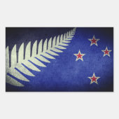 Neuseeland Silver Fern Rechteckiger Aufkleber (Vorderseite)
