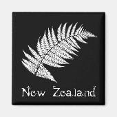Neuseeland Silver Fern Square Magnet (Vorne)