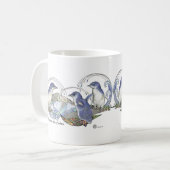 Neuseeland Souvenir Blue Penguin zeichne Kaffeetasse (Vorderseite Links)