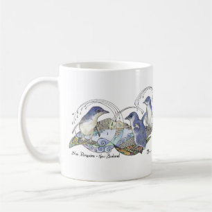 Neuseeland Souvenir Blue Penguin zeichne Kaffeetasse