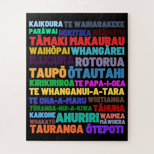 Neuseeland Städte, Städte und Orte Puzzle (Vertikal)