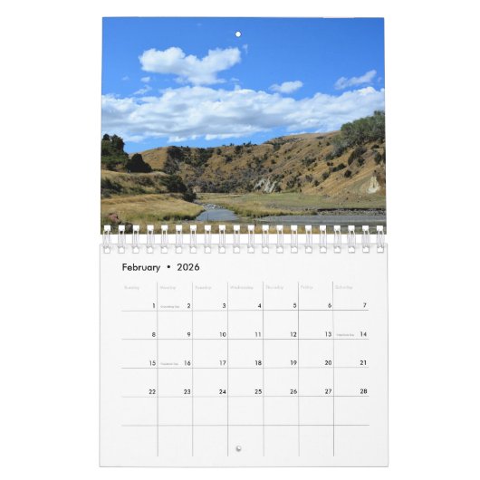 Neuseeland Südinsel Kalender 2026 (Feb 2026)