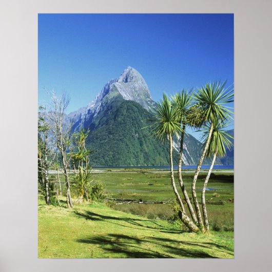 Neuseeland, Südinsel, Miter Peak, Poster (Vorne)