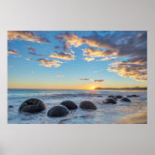 Neuseeland, Südinsel, Moeraki Boulders Poster (Vorne)