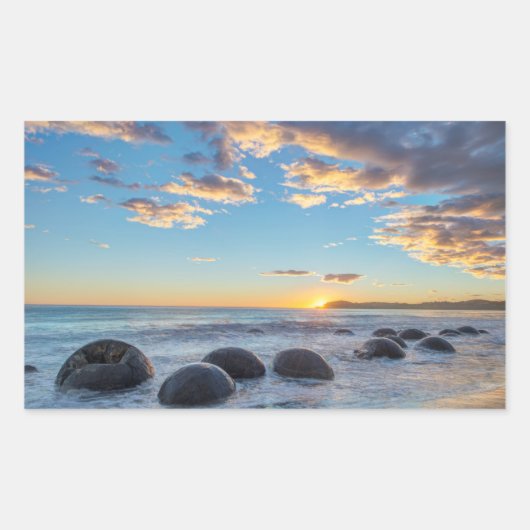 Neuseeland, Südinsel, Moeraki Boulders Rechteckiger Aufkleber (Vorderseite)