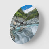 Neuseeland, Südinsel, Moto Aspiring National Runde Wanduhr (Winkel)