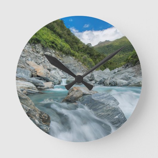 Neuseeland, Südinsel, Moto Aspiring National Runde Wanduhr (Vorderseite)