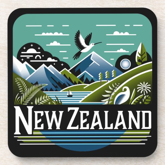 Neuseeland Südpazifik Getränkeuntersetzer (Vorderseite)