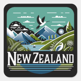 Neuseeland Südpazifik Quadratischer Aufkleber