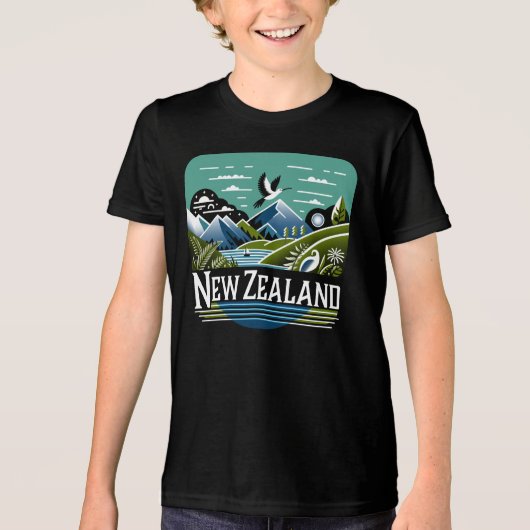 Neuseeland Südpazifik Tri-Blend Shirt (Vorderseite)
