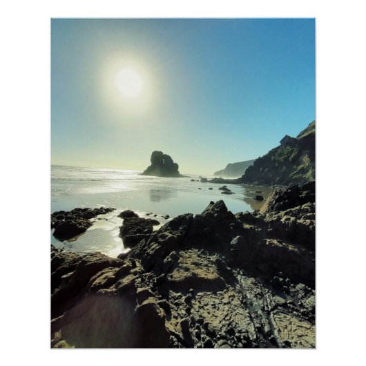 Neuseeland Sunny Rugged Coastal Beach Poster (Vorderseite)