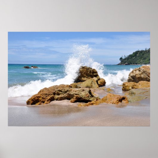 Neuseeland Tairua Beach Waves Poster (Vorne)