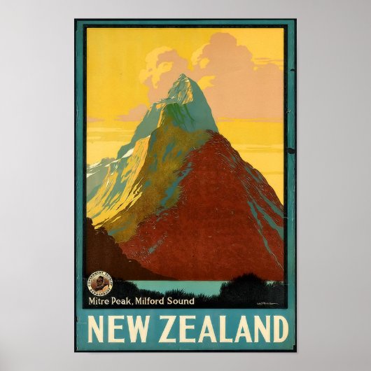 Neuseeland Travel Vintage Poster (Vorne)
