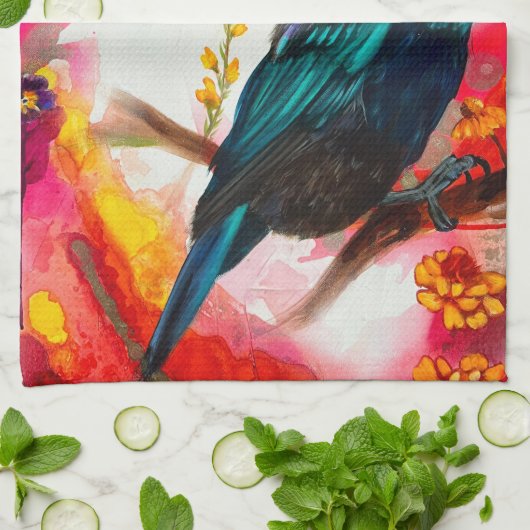 Neuseeland Tui Bird Teetuch Geschirrtuch (Gefaltet)