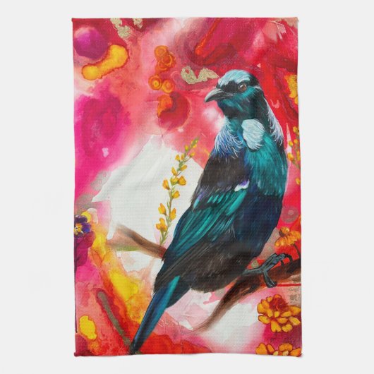 Neuseeland Tui Bird Teetuch Geschirrtuch (Vertikal)