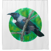 Neuseeland Tui - Malerei in Acryl Duschvorhang (Vorderseite)