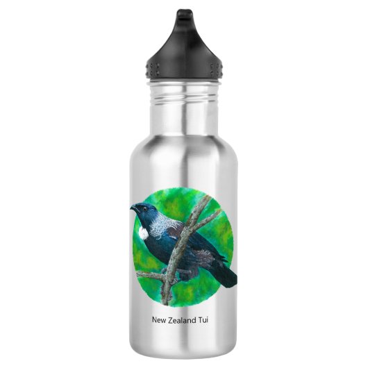 Neuseeland Tui - Malerei in Acryl Edelstahlflasche (Rechts)