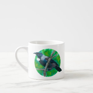 Neuseeland Tui - Malerei in Acryl Espressotasse