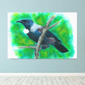 Neuseeland Tui - Malerei in Acryl Leinwanddruck (Insitu (Holzboden))