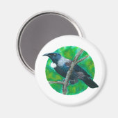 Neuseeland Tui - Malerei in Acryl Magnet (Vorderseite/Rückseite)