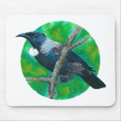 Neuseeland Tui - Malerei in Acryl Mousepad (Vorne)
