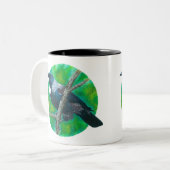 Neuseeland Tui - Malerei in Acryl Zweifarbige Tasse (Vorderseite Links)